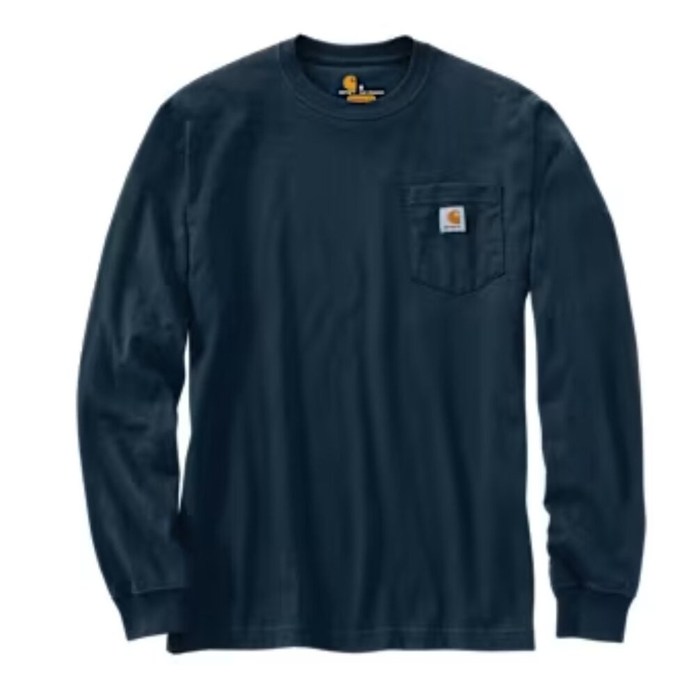 Carhartt - Loose-Fit Long-Sleeve Pocket T-Shirt TK0126 | Navy | Size Small